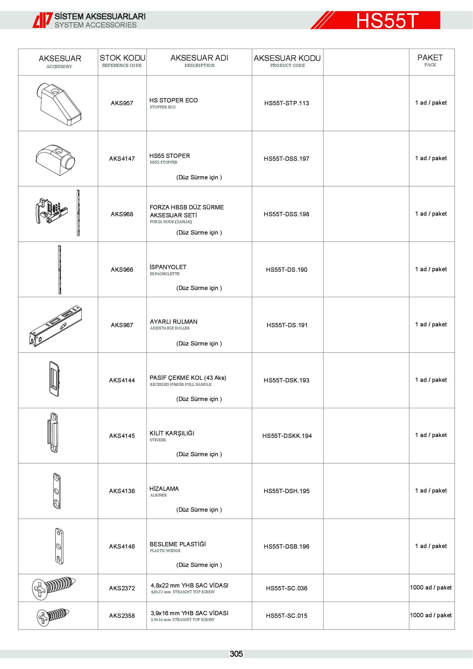 HEBESCHİEBE SÜRME ALÜMİNYUM 12